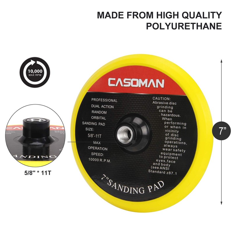 CASOMAN 7-Inch Buffing and Polishing Pad Kit, 7 Pieces 7"
