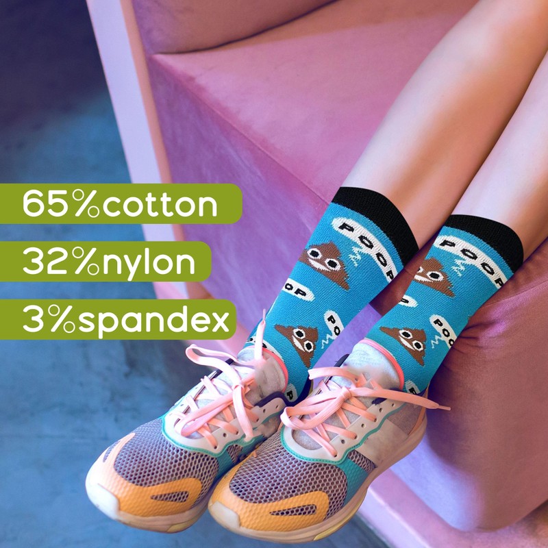 The Flair Shoppe Poop Emoji Crew Socks - Crazy Dress