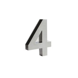 12 Inch Backlit LED House Numbers | Big, Modern lights Address Signs for Homes | Soft, Exterior Glow | Stainless-Steel Black Finish | Weather Resistant, Durable | by JELSCO (4, Arial Stainless)