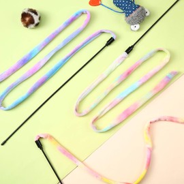 3 Pieces Jungle Cat Wand Cat Teaser Charmer Interactive Cat Toys Wand Fun Cat Kitten Kitty Playing Toy, 3 Styles