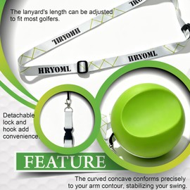 HRYOML The Connector Golf Training Aid - Golf Swing Trainer Aid for Posture Correction Practice, Suitable for Golfers of All Levels Looking to Improve Overall Game (Lanyard Green)