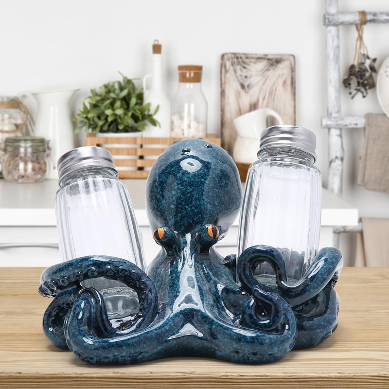 Hodao Octopus With Salt and Pepper Shaker Figurines Decorations Octopus