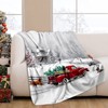 JOOCAR Christmas Throw Blanket Winter Holiday Snow Red Truck and