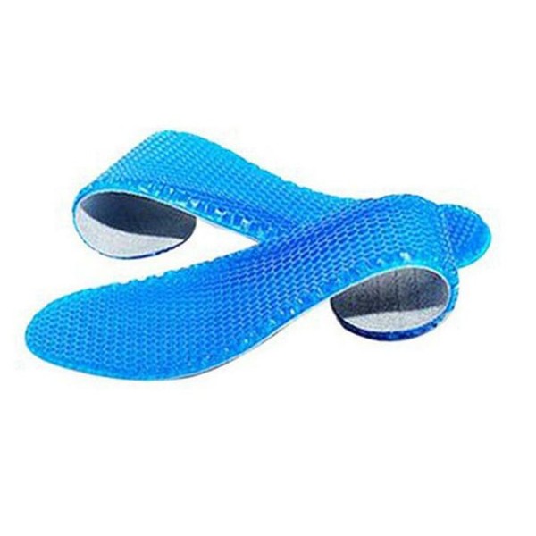 1Pair Blue Silicone Gel Reusable Honeycomb Full Length Non Slip Comfort Sports Insole Air Cushion Damping Shoe Pad Cushion Shoe Inserts for Men Women (Large)