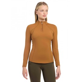 LeMieux Women's Base Layer Top - UV50+ - Sweat Wicking & Breathable - Equestrian Apparel & Gear for Horseback Riding - Ginger - US12