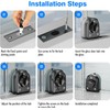 Ranbo Frameless Glass Door Floor Lock, Clamp-On No-Drill, 304 Stainless