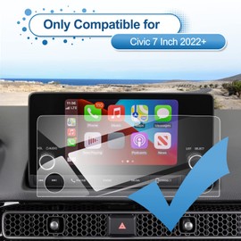 Coleya 2022-2025 2026 Civic Screen Protector for Honda Civic (LX/EX/EX-L/Sport/Sport Hybrid) 7-inch Touchscreen, 9H Tempered Glass 2023 2024 2025 Civic Hatchback Sedan Accessories HD Transparent 7"