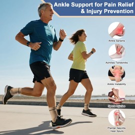 SPOTBRACE 1 Pair Ankle Brace Socks for Sprained Ankle - Ankle Compression Sleeve for Women Men Foot Sleeve, Stabilizing Foot Support For Tendonitis Arthritis