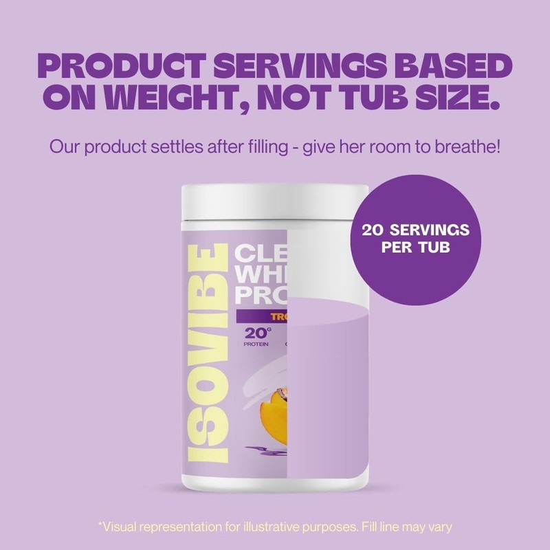 Isovibe Clear Whey Protein Powder Tropical (20 Servings) Refreshing Protein