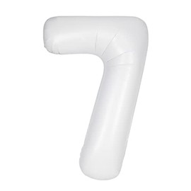 Unique Party 13967 Giant Number 7 Balloons, 86 cm, Matt White