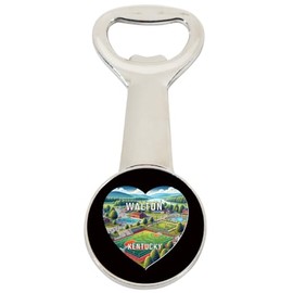 Walton Kentucky Travel Souvenir Destination Heart Shape Design Magnetic Bottle Opener Single