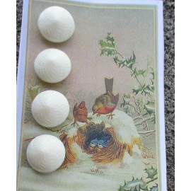 Set of 4~ Vintage 3/4" Ivory Cone Shape Glass Buttons~  New/old stock