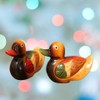 DMtse Feng Shui Wooden One Pair Mandarin Ducks for Love