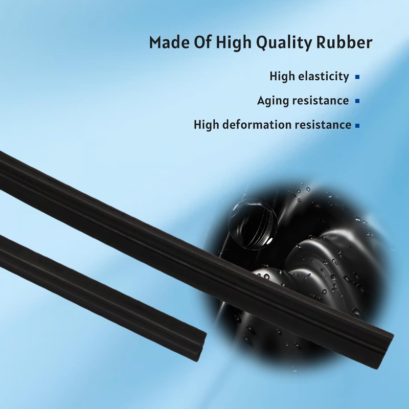 2PCS Wiper Blades Front Windshield Refill Rubber Inserts Windscreen Blade