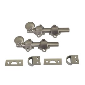 QCAA Solid Brass Dutch Door Bolt, 4", Brushed Satin Nickel, Made in Taiwan, 2 Pack