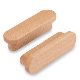 SYZOW 6 Stück Schrankgriffe Holz，Holzgriffe für Schränke, Lochabstand 96 mm, für Küchenmöbel Schubladen und Holzgriffe Kommode