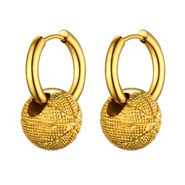 Gold Plated Earrings Hypoallergenic Steel Sports Jewelrys For Men Basketball Earrings