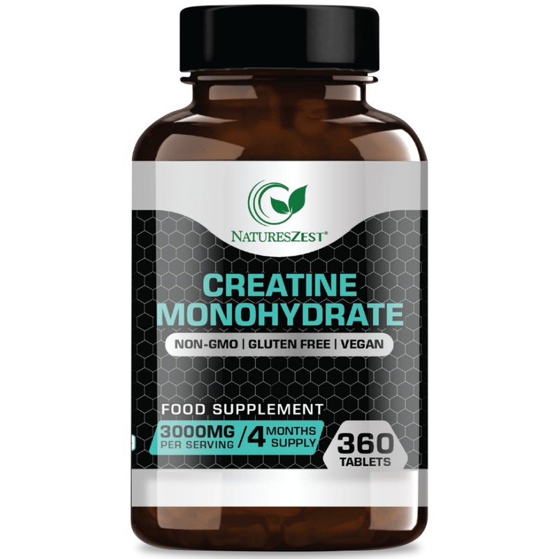 Creatine Monohydrate Tablets 3000mg – 360 Creatine Tabs, Gym Energy