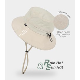 Creekstone Rain Hat Women Men Waterproof Sun Hat UV Protection Floppy Bucket Hat Bucket Hat Outdoor Hat Foldable for Hiking Fishing Hat, beige, Unit size