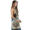 Natural Hemp-Cotton Eco Mandala Cross body Messenger Bag-Sage-One Size