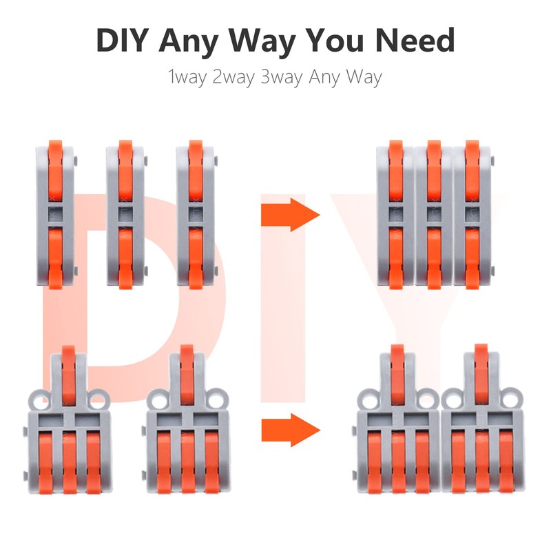 XALXMAW 32Pcs Lever Wire Connectors, DIY Mini Compact Splicing Assortment