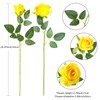 Hawesome 12PCS Artificial Silk Flowers Realistic Roses Bouquet Long Stem