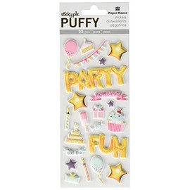 Paper House Productions Puffy Stickers, Party, 3-Pack, 3 Piece