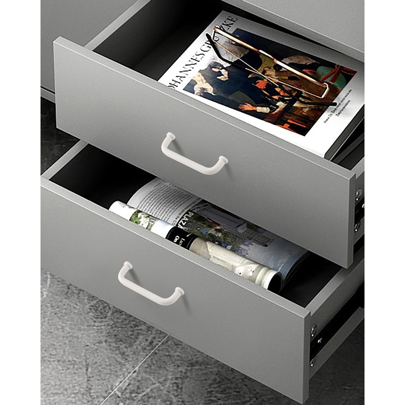 funifiti 5-Pack Bathroom Cabinet Pulls Cupboard Door Handles Modern White