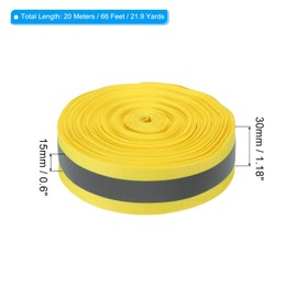 PATIKIL Reflective Tape Strip, 30mm x 22Yards High Visibility Reflective Tape Sew-on DIY Warning Safety Fabric Webbing for Clothing Raincoats, Yellow