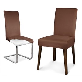 BEAUTEX Microfibre Chair Cover Sets, Microfibre Chair Cover, Elastic Stretch Cover, Choice of Size and Colour (Set of 2, Brown)