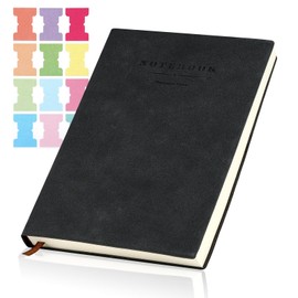 Tikplus A5 Notebook Lined，Soft Cover Note Book A5 360 Pages Ruled Journal, College Lined Journal for Men, PU Leather Notepad for Office Home School Writing,Note Taking,Stationery Supplies, 8.3"×5.7"