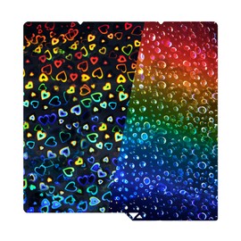 IdeaFormer Holographic PEH Effect Sheet for Anycubic Kobra S1/Kobra S1 Combo 264×276mm Double Sided Sweet Heart+Waterdrop Spring Steel Build Plate