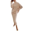chouyatou Women's Chunky 2 Piece Outfits Turtleneck Knit Sweater and