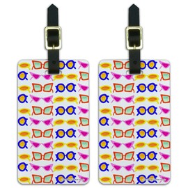 Retro Sunglasses Luggage ID Tags Suitcase Carry-On Cards - Set of 2
