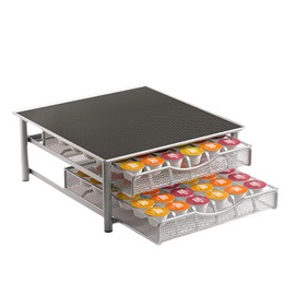 ZenStorage K Cup Holder Drawer, Coffee Pod Holder 2 Tier, Pull Out K Cup Organizer for Countertop Small Space, Holds Up to 72 Nespresso Vertuo Pod, Balck