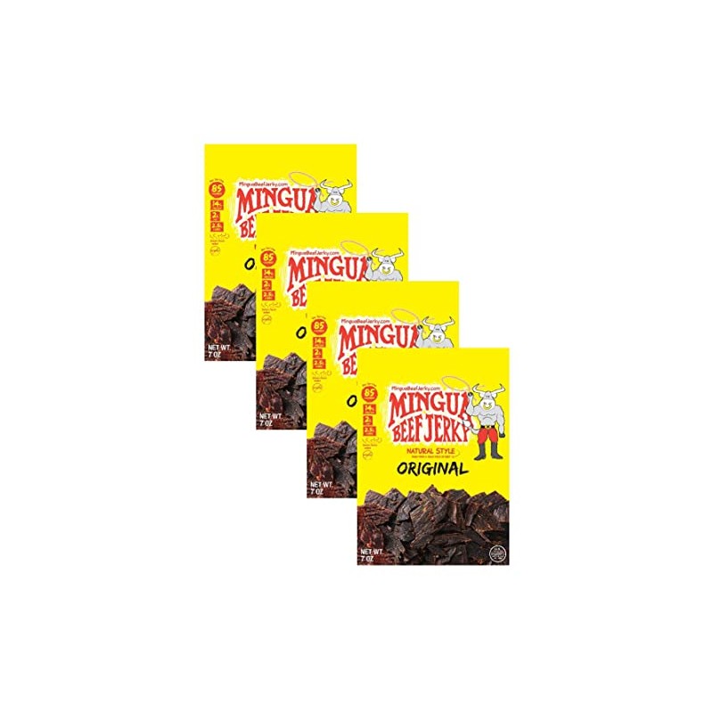 Mild Mingua Beef Jerky - Four (4) Bags 7 oz