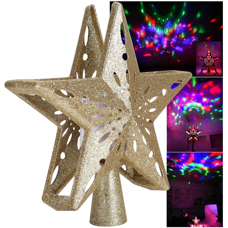 LED Snowflake Projector Lamp Light Snowflake Rotating Christmas Decoration GoldenUS
