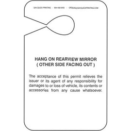 HViz Neon Yellow Parking Permit - Visitor Pass - Numbered Facility Pass - Car Park Management - 100 Units - Disclaimer on Back - 10pt/250gms Card Stock - Large 3.5 x 5.5 in.