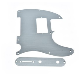 Dopro Metal Aluminum Anodized 8 Hole Tele Pickguard with Metal Control Plate and Screws for American/Mexican Telecaster Silver