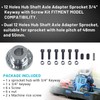 12 Holes Hub Shaft Axle Adapter Sprocket with 3/4" Keyway