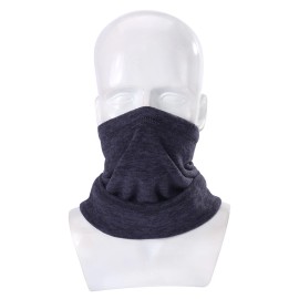Unbranded Winter Neck Gaiter Fleece Warm Scarf Cover for Ski Snowboard Windproof Mask Cap - Dark Blue