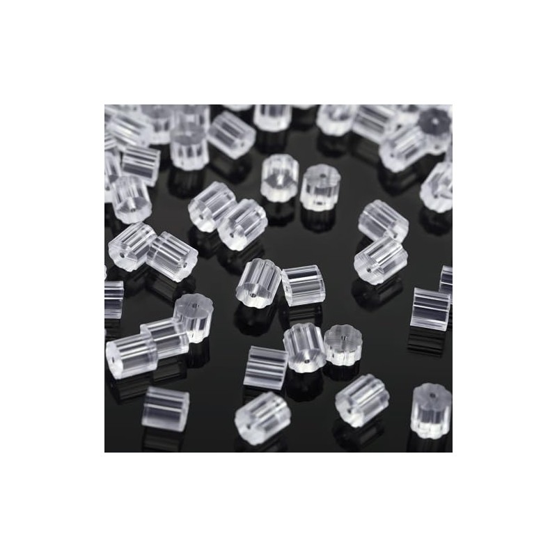 Kerryjewl Silicone Earring Backs,200pcs Soft Clear Plastic Earring Backs Replacement