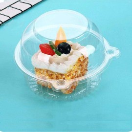 FUailiYY 100 Jumbo Muffin Containers, Clear Plastic Muffin Containers, Flip Design, Cartoon Shapes (Small 100 Pieces)