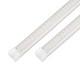XLNYUUI Led Shop Lights, 4FT LED Light 50W 6500K 7000LM Led Daylight,Led Garage Light,Linkable Clear Cover Integrated V-Shape for Garage Warehouse Workbench Workshop(2-Pack)
