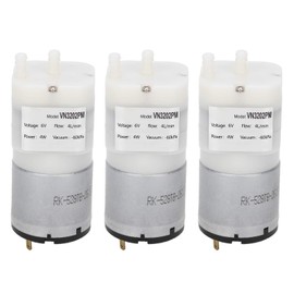 Thincol DC 6V 4W Diaphragm Air Pump, Quiet Operation, 4L/min Flow, -60KPa-100KPa Vacuum, 3 Pack (White)