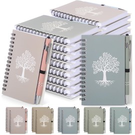 Trandraft 20 Pack Pocket Small Notebooks with Pen Tree of Life Writing Journal A6 Lined Hardcover Journals Notebook Bulk for Travel, Business, Work, Office, School Note Taking Diary (Macaron Color)