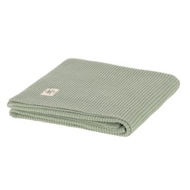 LÄSSIG Baby Knitted Blanket 100% Organic Cotton GOTS/Knitted Blanket Light Mint