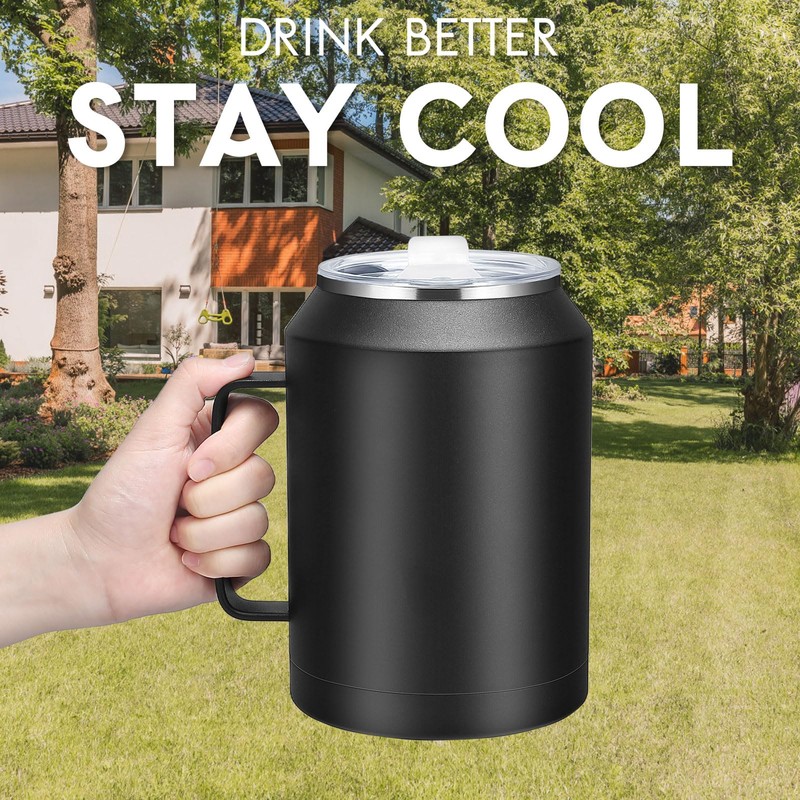 Zenbo 32oz Stainless Steel Tumbler with Handle, Lid & Straw