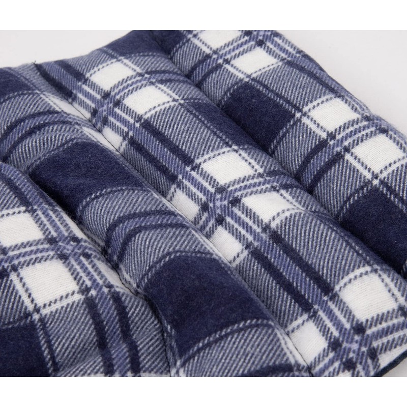 Neck Pillow with Back Panel Flannel Checked Blue Cherry Stone