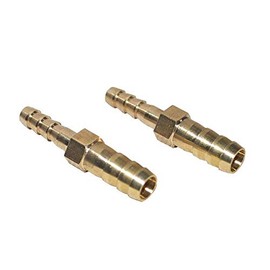 Hose Pipe Joiner 2PCS 4-12mm Brass Reducing Barbed Connector BSP Hose Tail Tubing for Air Fuel Water (4mm to 6mm)